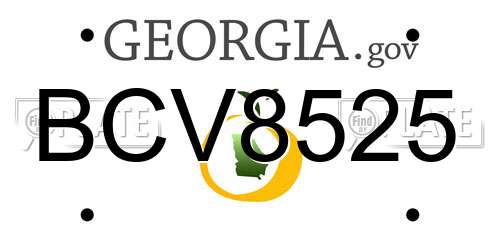 BCV8525 Georgia License Plate