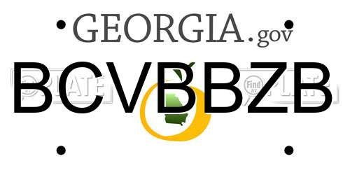 BCVBBZB Georgia License Plate