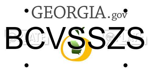 BCVSSZS Georgia License Plate
