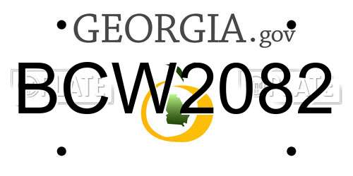 BCW2082 Georgia License Plate
