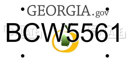 BCW5561 Georgia License Plate