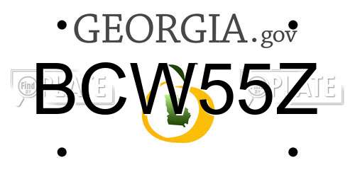 BCW55Z Georgia License Plate