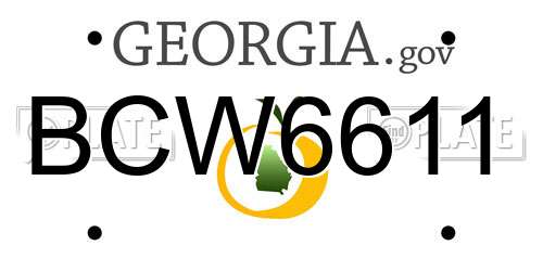 BCW6611 Georgia License Plate