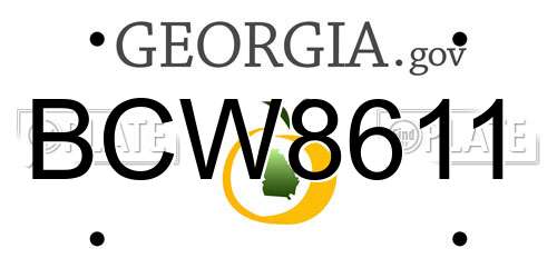 BCW8611 Georgia License Plate