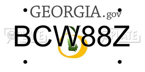 BCW88Z Georgia License Plate