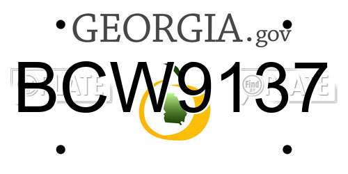 BCW9137 Georgia License Plate