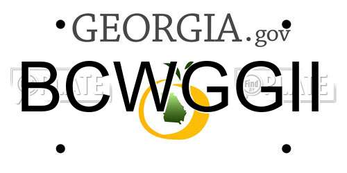 BCWGGII Georgia License Plate