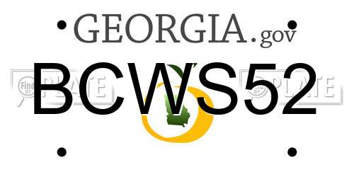 BCWS52 Georgia License Plate