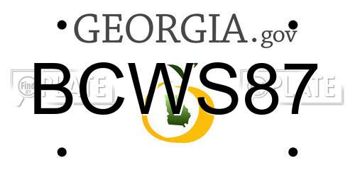 BCWS87 Georgia License Plate