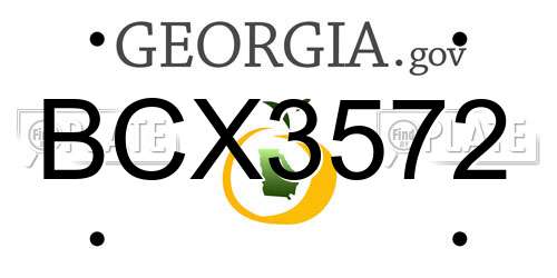 BCX3572 Georgia License Plate