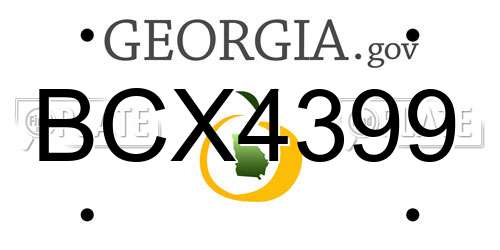 BCX4399 Georgia License Plate