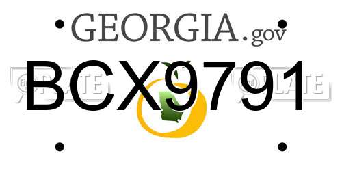 BCX9791 Georgia License Plate