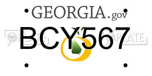 BCY567 Georgia License Plate