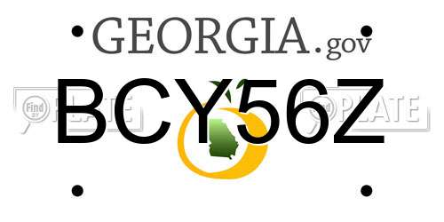 BCY56Z Georgia License Plate