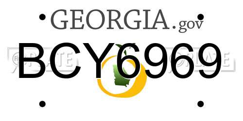 BCY6969 Georgia License Plate