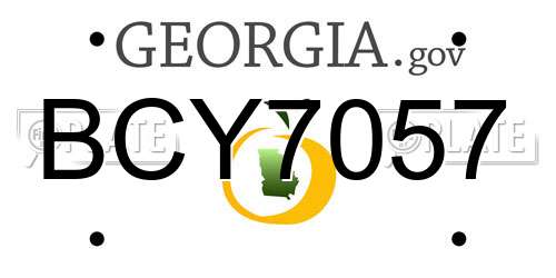 BCY7057 Georgia License Plate