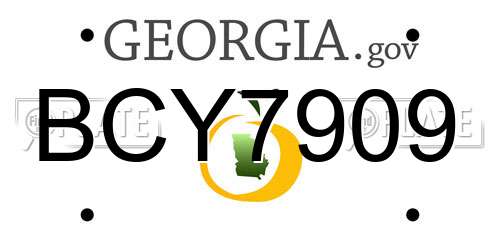 BCY7909 Georgia License Plate