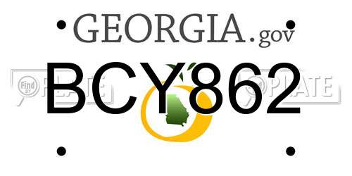 BCY862 Georgia License Plate
