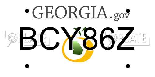 BCY86Z Georgia License Plate