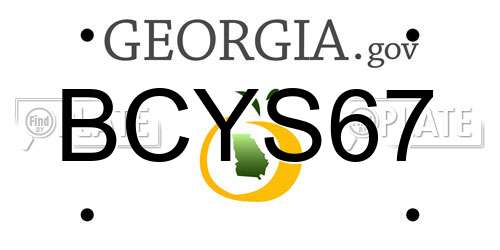 BCYS67 Georgia License Plate