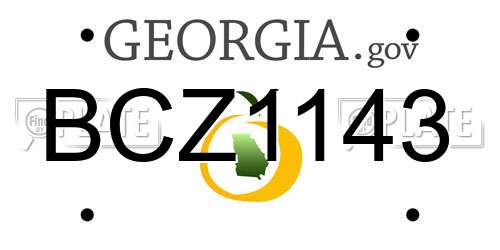 BCZ1143 Georgia License Plate
