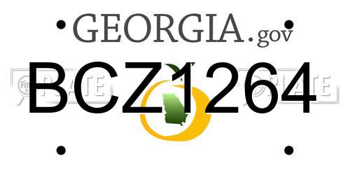 BCZ1264 Georgia License Plate