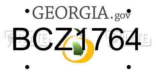 BCZ1764 Georgia License Plate