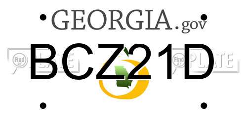 BCZ21D Georgia License Plate