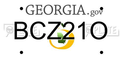 BCZ21O Georgia License Plate