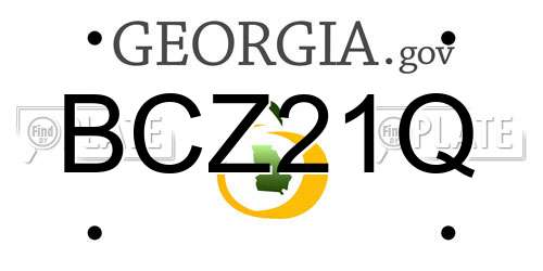 BCZ21Q Georgia License Plate