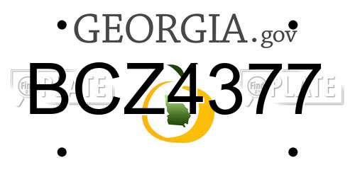 BCZ4377 Georgia License Plate