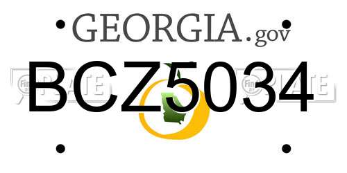 BCZ5034 Georgia License Plate