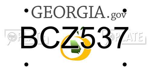 BCZ537 Georgia License Plate