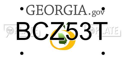 BCZ53T Georgia License Plate