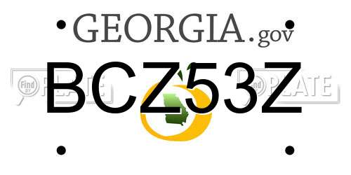 BCZ53Z Georgia License Plate