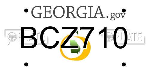 BCZ710 Georgia License Plate