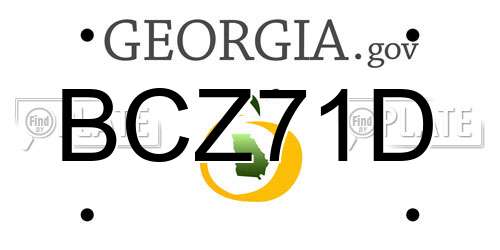 BCZ71D Georgia License Plate