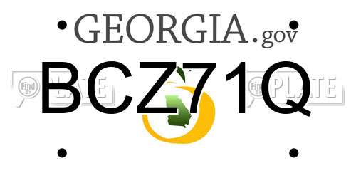 BCZ71Q Georgia License Plate
