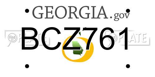 BCZ761 Georgia License Plate