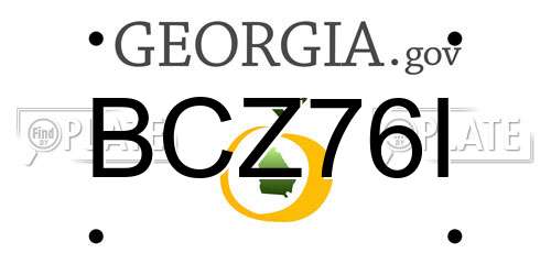BCZ76I Georgia License Plate