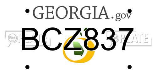 BCZ837 Georgia License Plate