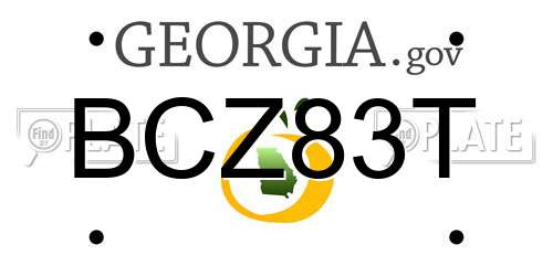 BCZ83T Georgia License Plate