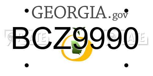 BCZ9990 Georgia License Plate