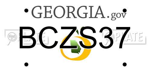 BCZS37 Georgia License Plate