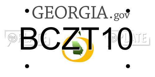 BCZT10 Georgia License Plate