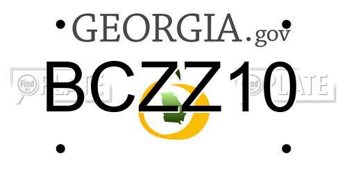 BCZZ10 Georgia License Plate