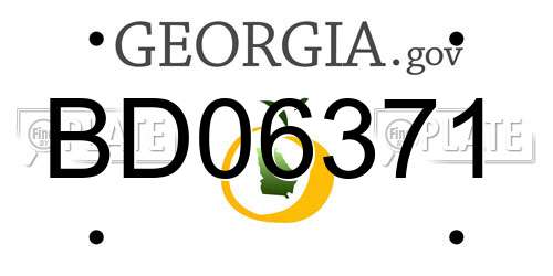 BD06371 Georgia License Plate