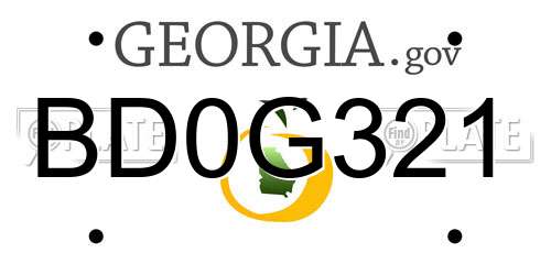 BD0G321 Georgia License Plate