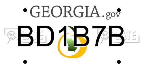 BD1B7B Georgia License Plate