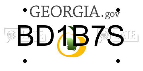 BD1B7S Georgia License Plate